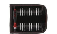 Wiha Screwdriver with interchangeable blade set SYSTEM 4 assorted 12-pcs incl. roll-up bag (00610)