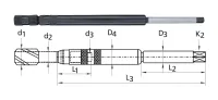 Prelungitor pentru tarozi, marimea 4, M4.5-M6, K2 5.5mm, 130mm, FORTIS