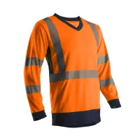  SUNO Tricou cu mâneci lungi hi-vis, orange bleumarin, mărimea XL