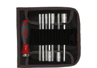 Wiha Screwdriver with interchangeable blade set SYSTEM 6 Hexagon nut driver 9-pcs. incl. roll-up bag (27712)
