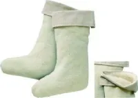 Insertie termica pentru cizme, marimea 45-46, cu manseta, bej, lana de miel