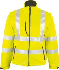 Jachetă de avertizare, softshell, mărime 2XL, galben neon