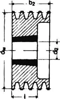 Scripete cu caneluri în V SPB/17, 3 caneluri, 190 mm, bucșă conică 2517