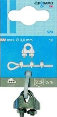 Sârmă clemă de cablu formare DIN 741 A4 3,0 mm/M4 1/8