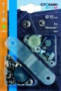 Buton de blocare „Anorak” (SB) MS-nichel. 15,0 mm până la 8 buc