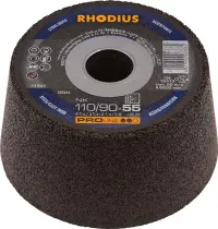 Disc de slefuit tip oala, pentru otel, Ø 110mm, gaura 55mm, gran.24, PROLINE, RHODIUS