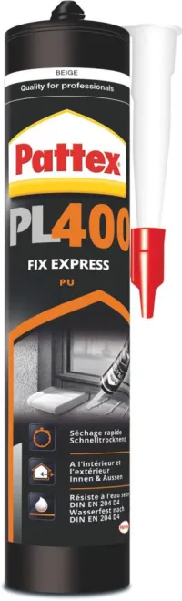 Pattex PL 400 PU Express 300 ml, nuanță lemn deschis