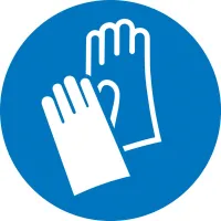 Semn obligatoriu mănuși de protecție cu folie. D100mm