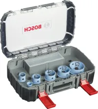 Carote HSS Co8%, set 9 buc, 22,29,35,44,51,64mm,cu adaptor de schimbare a puterii, tablă, Bosch
