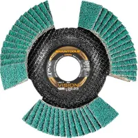 Disc lamelar pentru otel, inox, 115mm, curbat, gran.40, zirconu-corindon, cu segmenti, TOPLine, Rhodius