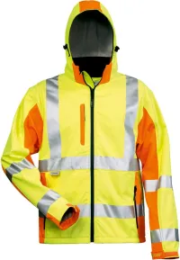 Jachetă de avertizare JIM, softshell, mărime. 2XL, galben/portocaliu
