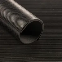 Covor antialunecare cu caneluri fine SBR, negru, grosime 3mm, 1x10m
