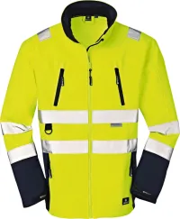 Jachetă Pittsburgh, softshell galben fluorescent/bleumarin, mărime 2XL