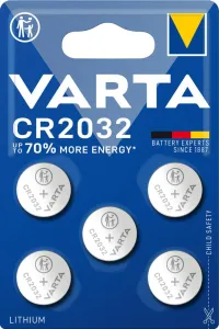 Baterie Lithium CR 2032, 3.0V, 220 mAh, blister de 5 bucati, VARTA