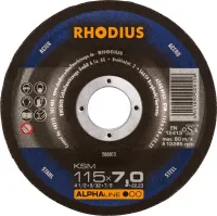 Disc de polizat, pentru otel, 115x7.0mm, curbat, ALPHALINE, RHODIUS
