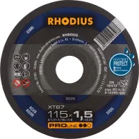 Disc de taiere XT67, pentru otel, 115x1.5mm, drept, RHODIUS