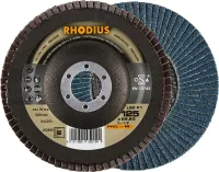 Disc lamelar pentru otel, inox, 125mm, drept, gran.60, zirconu-corindon, PROLINE, Rhodius