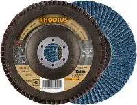Disc lamelar pentru otel, inox, 125mm, drept, gran.40, zirconu-corindon, PROLINE, RHODIUS