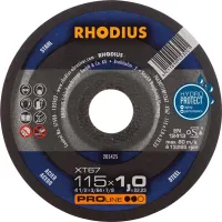 Disc de taiere XT67, pentru otel, 115x1.0mm, drept, RHODIUS