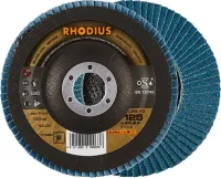 Disc lamelar pentru otel, inox, 125mm, curbat, gran.60, zirconu-corindon, ALPHALINE, Rhodius