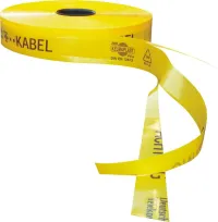 Bandă de avertizare traseu 250 m cablu T puncte de rupere predeterminate galben