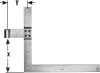 Pereche de balamale unghiulare D16 400x600 mm galvanic strălucitor.