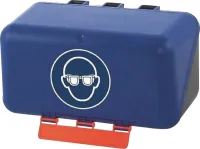 Cutie pentru ochelari de protectie SecuBox®, 236x120x120mm, ABS, albastra, GEBRA