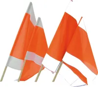 Steagul de avertizare 75 x 75 cm cu bat de lemn 100 cm
