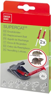 Seringă de momeală de schimb pentru capcană pentru șobolani/șoareci SuperCat 2x 3g Soluție Swissinno