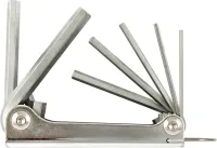 Set chei hexagonale forma L, 2.5-10mm, in suport metalic rabatabil, 7 buc. FORTIS 