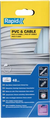 Lipici PVC/cablu Ø 12 x 190 mm 48 buc Carton Rapid