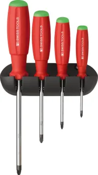 Set de șurubelnițe, 4 bucăți PZ în suportul de perete SwissGrip PB Swiss Tools
