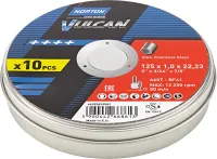 Disc de tăiere cutie 10x Vulcan Inox 125x1.0mm