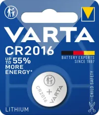 Baterie VARTA Lithium CR 2016, 3V, 87 mAh, ambalat individual in blister, VARTA