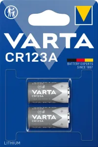 Baterie Lithium CR123A, 3.0V, blister de 2 bucati, VARTA