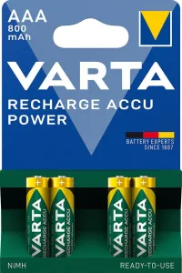 Acumulatori RECHARGE ACCU Power Micro AAA, HR 03, 800 mAh, blister de 4 buc, VARTA