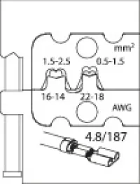 8140-10 Modul-Einsatz für Flachsteckhülsen 4,8