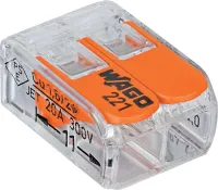 Clemă Wago COMPACT 2 x 0,2-4qmm transparentă 5 bucăți pungă cu R.