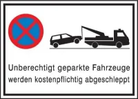 Semn interzis parcare, aluminiu 600X400 mm,
