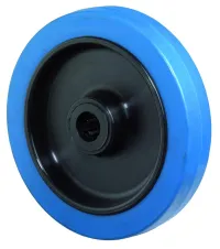Roată elastică 100 mm B61.101 albastru, corp roată plastic GL cu apărătoare pentru filet