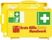 Trusă de prim ajutor Extra Handwerk, DIN 13157, galbenă