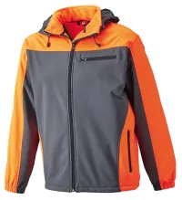 Jachetă softshell cu glugă, mărime 3XLanthr./portocaliu fluorescent