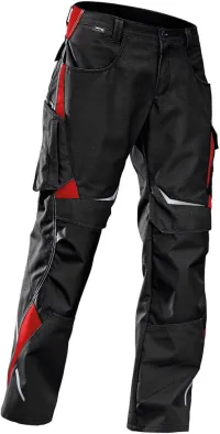 Pantaloni PULSSCHLAG high Gr. 29, negru/roșu mediu