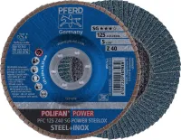 Disc lamelar POLIFAN Z SG POWER STEELOX, 115mm, curbat, gran.40, PFERD