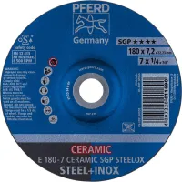 Disc de poliizat CERAMIC SGP STEELOX pentru otel, inox, 230x7,2mm, curbat, HORSE