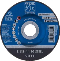 Disc de polizat SG STEEL pentru otel, 115x4.1.mm, curbat, PFERD