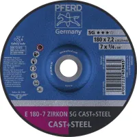 Disc de polizat ZIRKON SG CAST + STEEL pentru otel, fonta, 178x7.2mm, curbat, PFERD