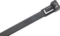 Legături de cablu nailon negru 280x7.5mm a100 bucăți detașabile SapiSelco