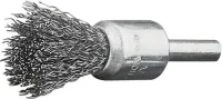 Perie de sarma din inox V2A, tip pensula, cu coada 6mm, diam.12mm, sarma 0.3mm ondulata, Lessmann