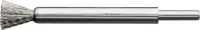 Perie de sarma din otel, tip pensula, cu coada 6mm, diam.12mm, sarma 0,3mm ondulata, LESSMANN